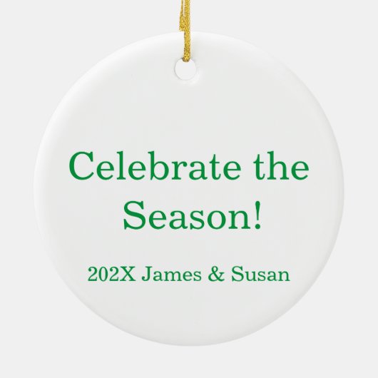 Toast op het seizoen! keramisch ornament (Achterkant)