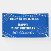 Toast op Legal Bliss Elegant Blue 21e verjaardag Spandoek (Horizontaal)