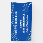 Toast op Legal Bliss Elegant Blue 21e verjaardag Spandoek (Verticaal)