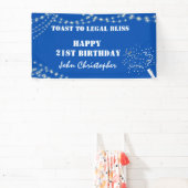 Toast op Legal Bliss Elegant Blue 21e verjaardag Spandoek (Insitu)