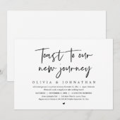 Toast op onze nieuwe reis, bruiloft brunch kaart (Voorkant / Achterkant)
