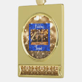 toast op vakantie verguld banner ornament (Links)