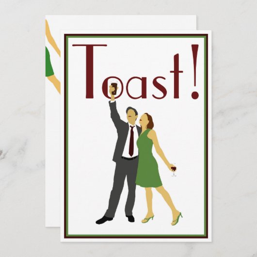 Toast! repetitie: diner/partijuitnodiging kaart (Voorkant / Achterkant)