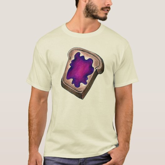Toast Slice Toasted Bread Grape Jam Jelly Food T-shirt (Voorkant)