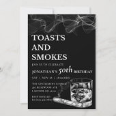 Toast & Smokes Whiskey Sigaren Mannen Verjaardag Kaart (Voorkant)