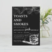 Toast & Smokes Whiskey Sigaren Mannen Verjaardag Kaart (Staand voorkant)