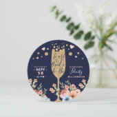 Toast The Bride - Champagne Floral Vrijgezellenfee Kaart (Staand voorkant)