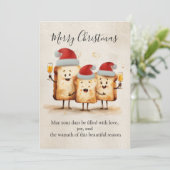 Toast to the Holidays Feestdagenkaart (Staand voorkant)