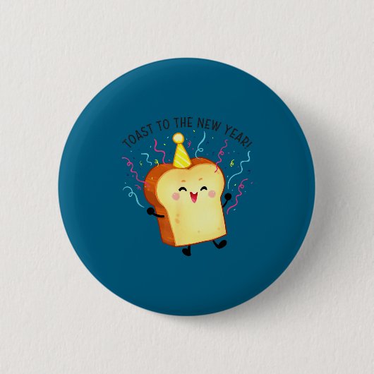 Toast To The New Year Pun  Ronde Button 5,7 Cm (Voorkant)