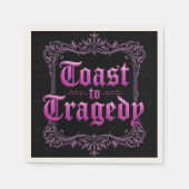Toast to Tragedy Bachelorette Napkins | Gothic Par Servet (Voorkant)