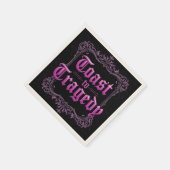 Toast to Tragedy Bachelorette Napkins | Gothic Par Servet (Hoek)