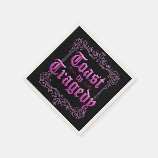 Toast to Tragedy Bachelorette Napkins | Gothic Par Servet (Hoek)