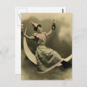 Toast van Champagne op een maan van Crescent Briefkaart (Voorkant / Achterkant)
