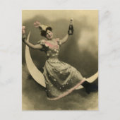 Toast van Champagne op een maan van Crescent Briefkaart (Voorkant)