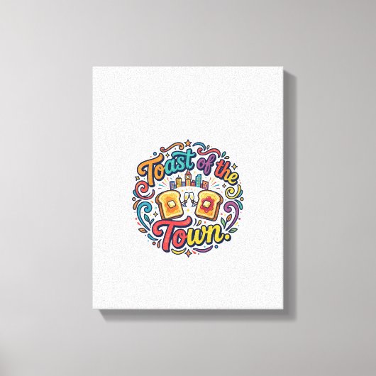 Toast van de Stad – Grappige Ontbijt Grap Canvas Afdruk (Voorkant)