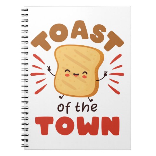 Toast van de stad Kawaii Bread Breakfast Notitieboek (Voorkant)