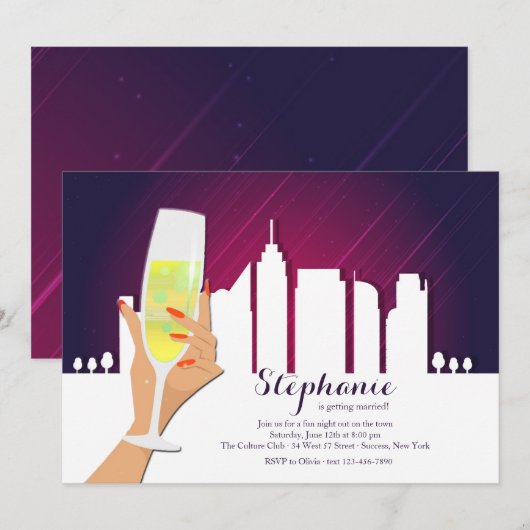 Toast van de stad Uitnodiging (Voorkant / Achterkant)