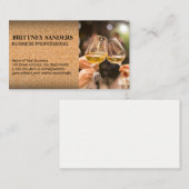 toast van wijnglas | kurktextuur visitekaartje (Voorkant / Achterkant)