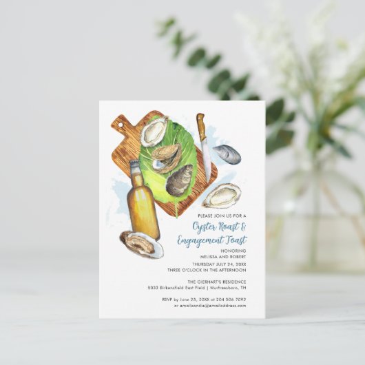 Toast Verloving van gister Roast Couples Uitnodiging Briefkaart (Staand voorkant)