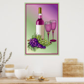 Toast voor wijn en druiven poster (Keuken)