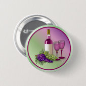 Toast voor wijn en druiven ronde button 5,7 cm (Voorkant /achterkant)