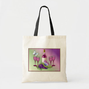 Toast voor wijn en druiven tote bag