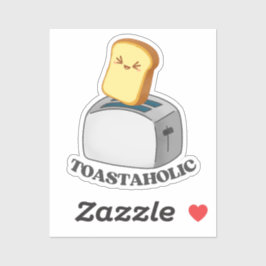 Toastaholic Toaster Schattige Kawaii Toast Pun Sti Sticker
