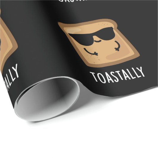 Toastally Funny Toast Bread Pun Dark BG Cadeaupapier (Rol Hoek)