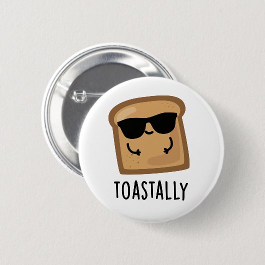 Toastally Grappig Toast Brood Pun Ronde Button 5,7 Cm (Voorkant /achterkant)