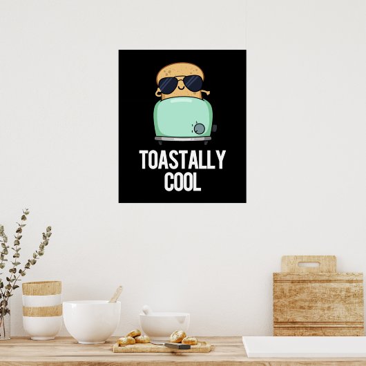 Toastastisch koel Funny Toast Pun Dark BG Poster (Keuken)