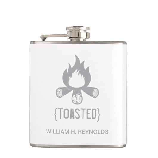 {TOASTED} Bridal Party Toasted Campfire (grijs) Heupfles (Voorkant)
