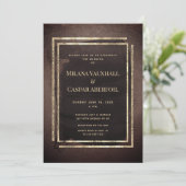 Toasted Espresso Mocha & Soft Gold Wedding Party Kaart (Staand voorkant)