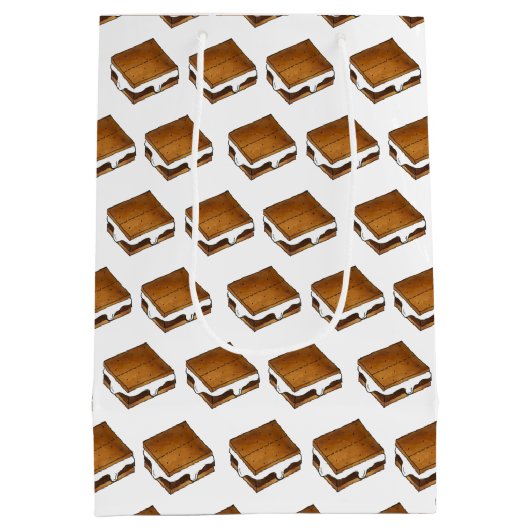 Toasted Marshmallow Camp Campfire S'mores Smores Medium Cadeauzakje (Achterkant)