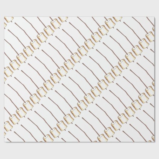 Toasted Marshmallow Campfire Camping Wandelen Cadeaupapier (Vlak)