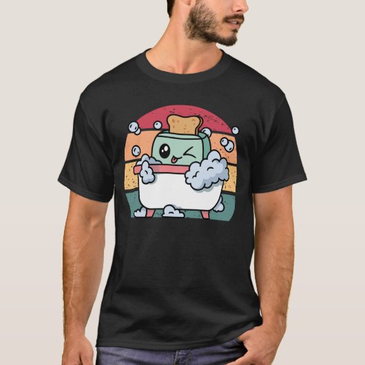 Toaster Bath Grappige Retro Live Lach Toaster Bath T-shirt (Voorkant)
