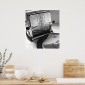  toaster Black — witte keukenkunst — afdrukken Poster (Keuken)