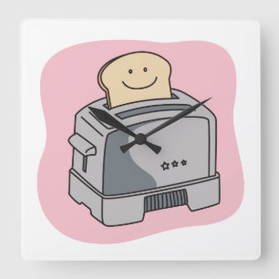 Toaster Love Kitchen Clock Vierkante Klok