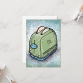 Toaster Wenskaart Kaart (Voorkant / Achterkant in situ)