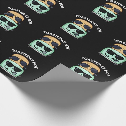 Toasterly Hot Funny Toaster Pun Dark BG Cadeaupapier (Hoek)