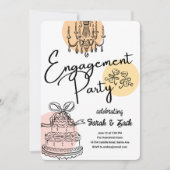 Toasting Doodle Engagement Party Kaart (Voorkant)