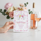 Toasting Galentines Day Invitation Heart Frame Kaart