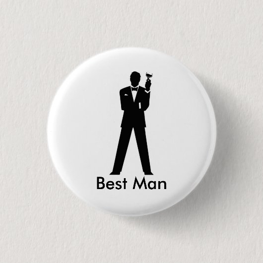 Toasting Gentleman Ronde Button 3,2 Cm (Voorkant)