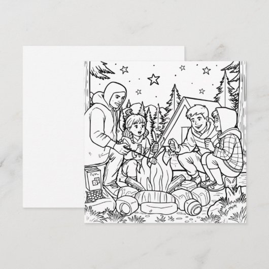 toasting marshmallows | kleurplaat (Voorkant / Achterkant)