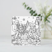 toasting marshmallows | kleurplaat (Staand voorkant)