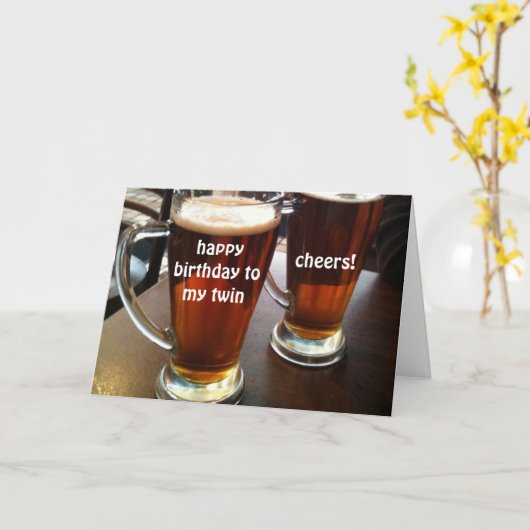 TOASTING TWIN'S VERJAARDAG KAART (Gele Bloem)