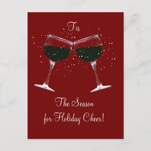 Toasting Wine Glasses Holiday Briefkaarten (Voorkant)