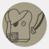 toastpiraat ronde sticker (Voorkant)
