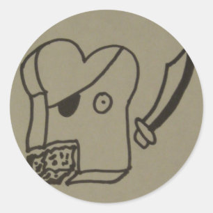 toastpiraat ronde sticker