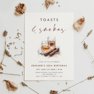 Toasts en Smokes Whisky & Sigaren Verjaardag Kaart
