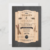 Toasts & Smokes Cigar Verjaardagsfeest 40e Uitnodi Kaart (Voorkant)